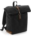 QD655 Quadra Heritage Waxed Canvas Backpack Black colour image